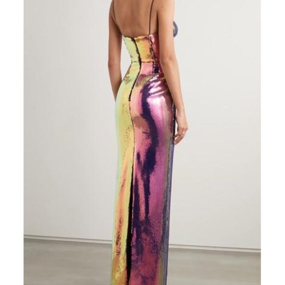 Alex Perry Women's Pink Ford Sequined Voile Gown - Picture 7 of 7